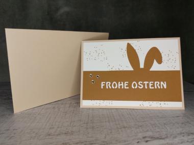 Grußkarte Frohe Ostern Ohr handgemacht